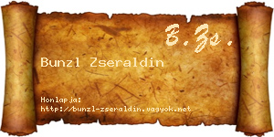 Bunzl Zseraldin névjegykártya